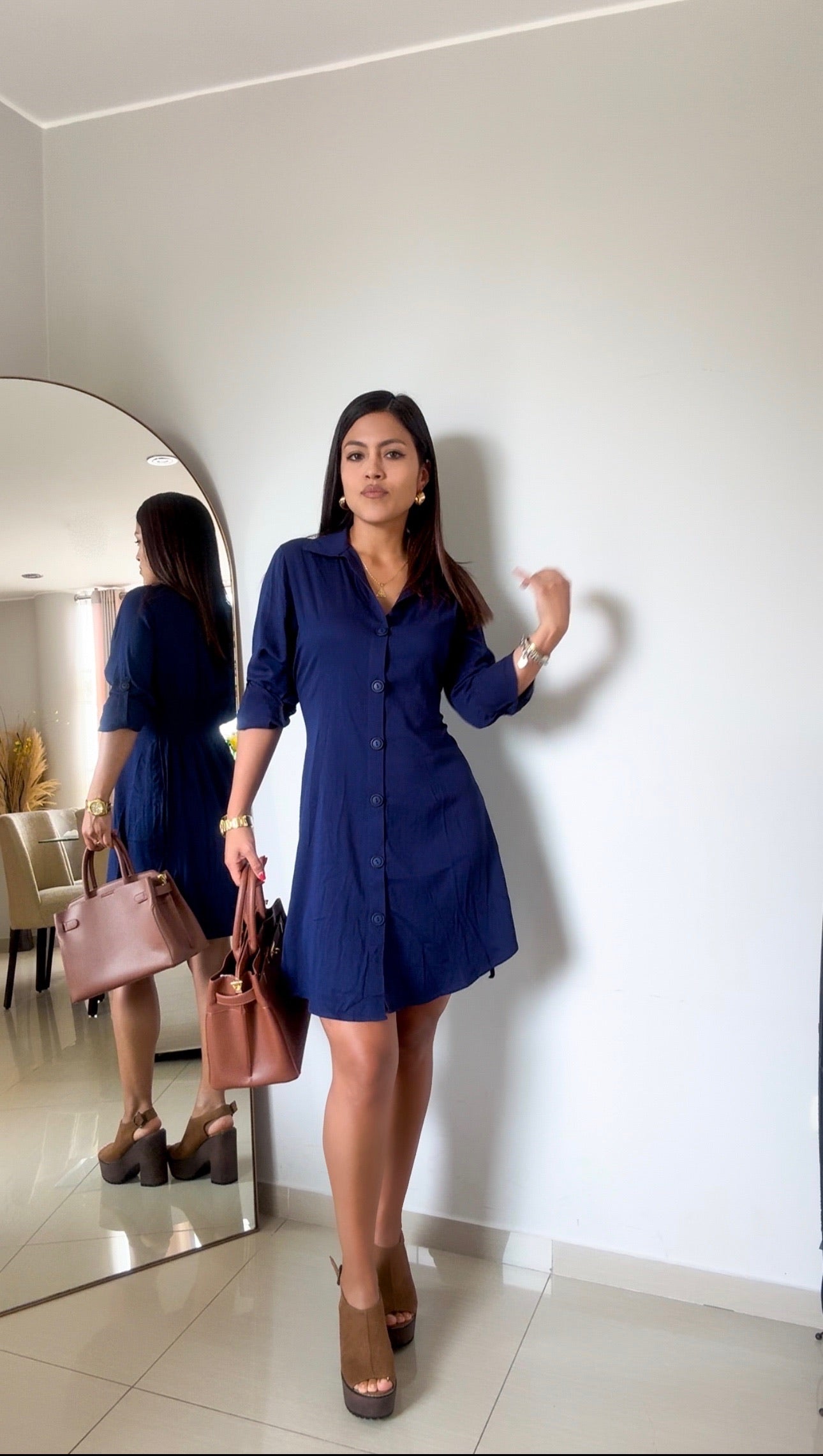 Vestido Camisero - Azul noche