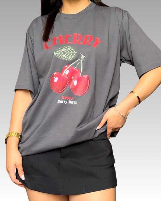 Polo Oversize Cherry - gris