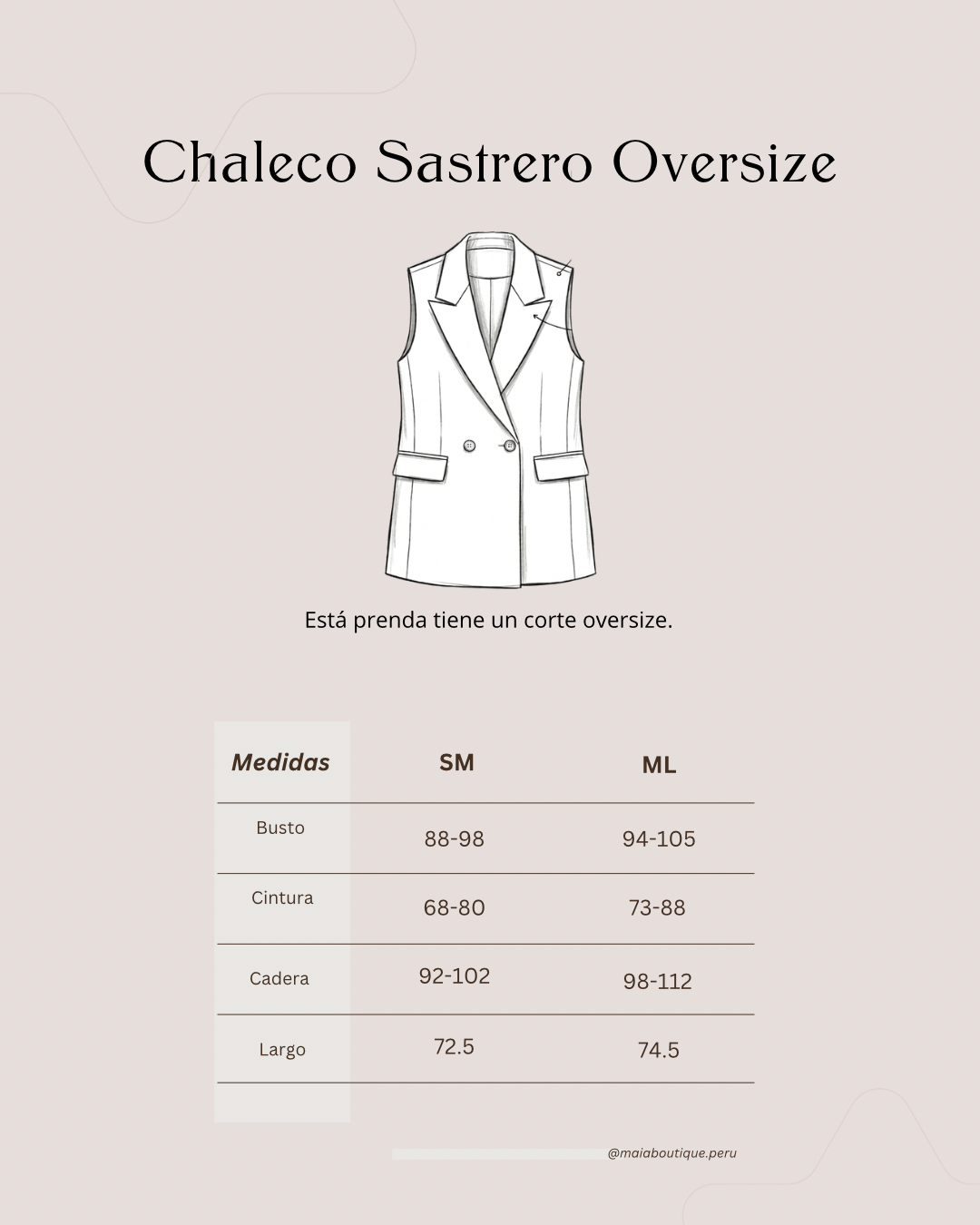 Chaleco Sastrero Oversize