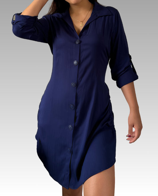 Vestido Camisero - Azul noche