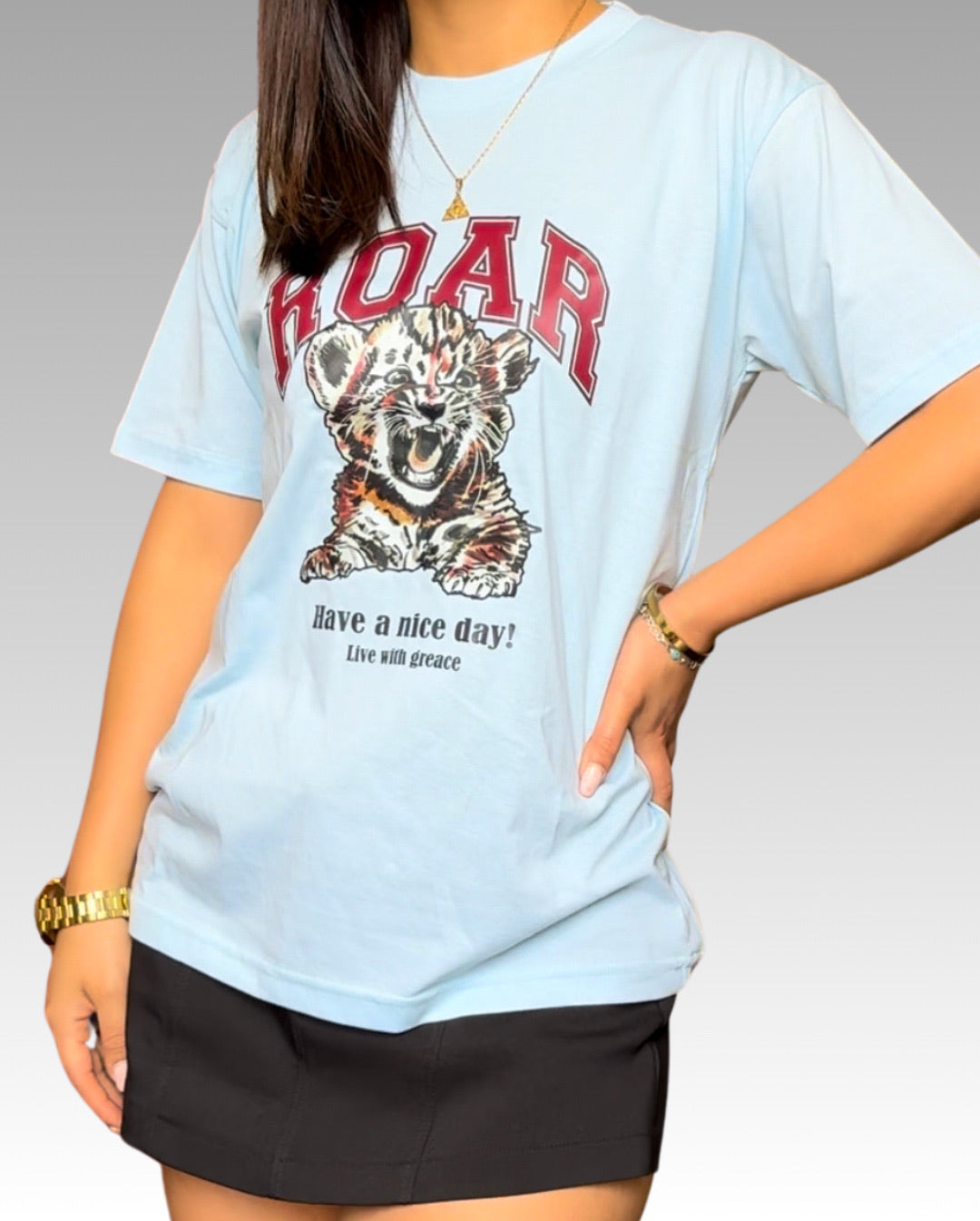 Polo Oversize Roar - Celeste