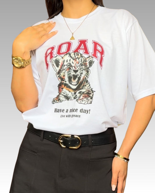 Polo Oversize Roar - Blanco