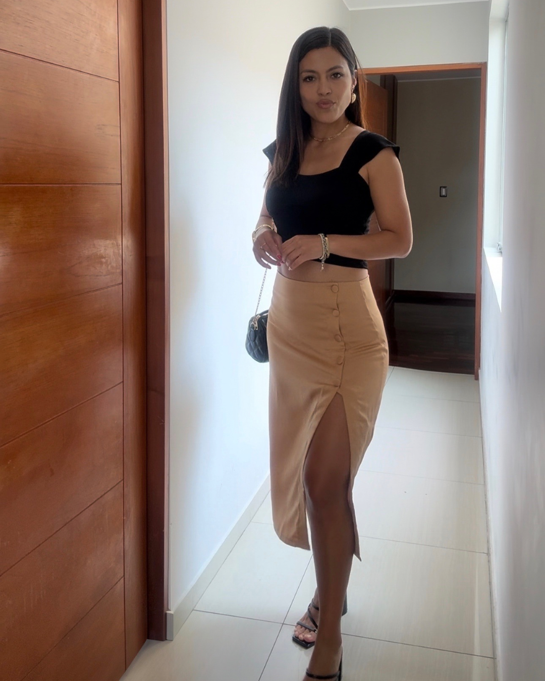 Falda Seda - Beige